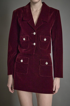 ENDLESS ROSE - Cropped Collared Blazer - JACKETS available at Objectrare