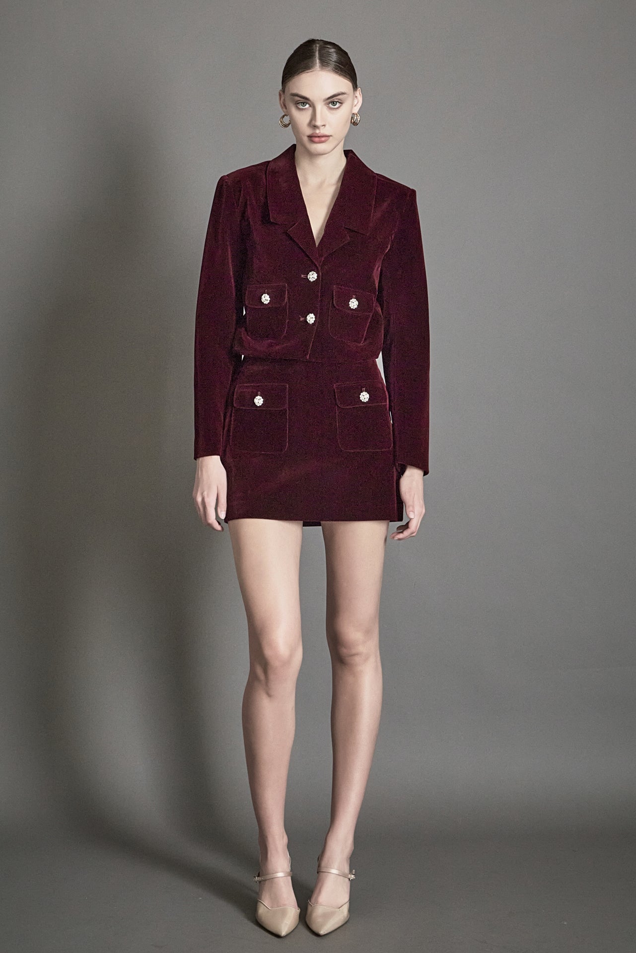 ENDLESS ROSE - Cropped Collared Blazer - JACKETS available at Objectrare