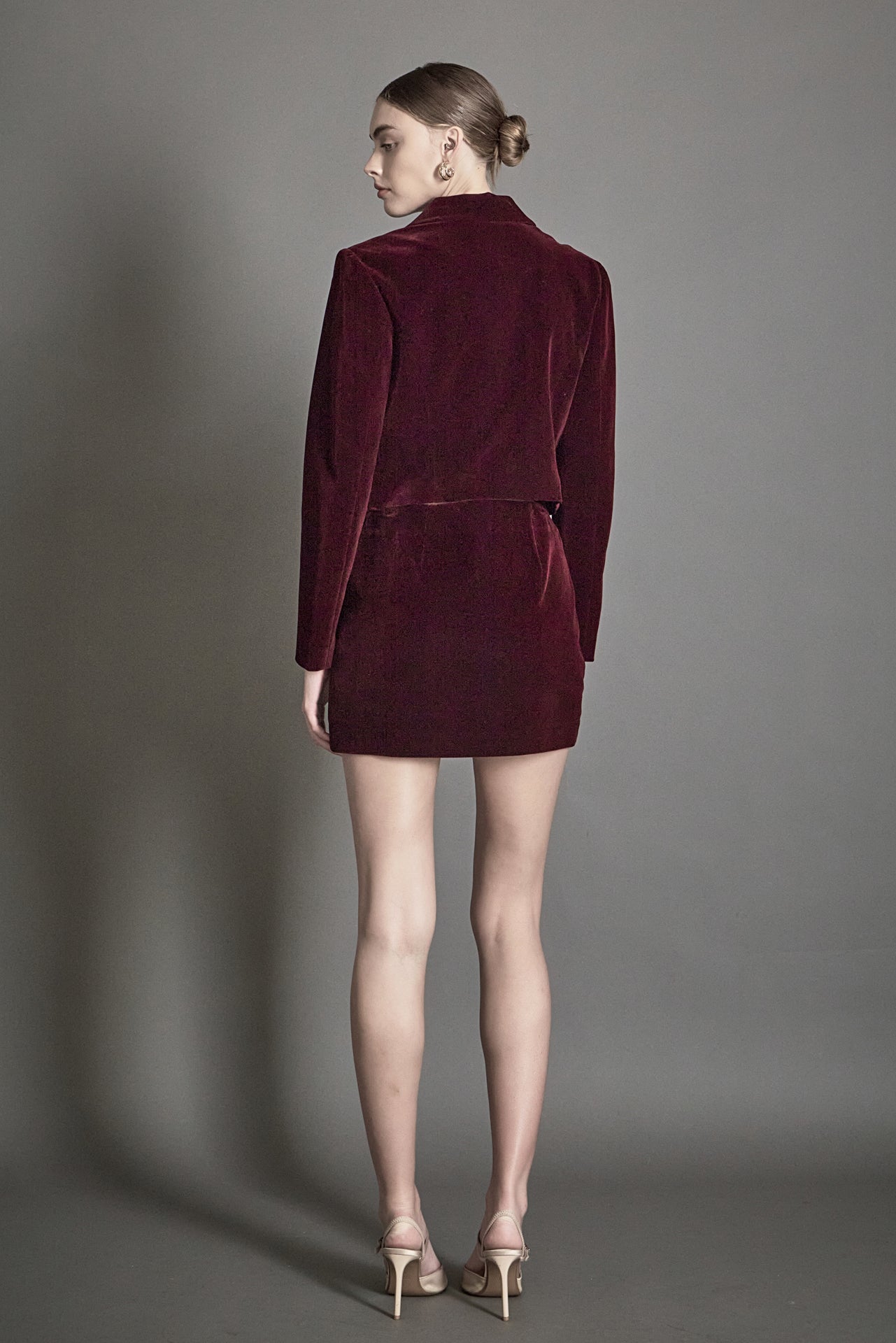 ENDLESS ROSE - Velvet Jeweled Button Mini Skirt - SKIRTS available at Objectrare