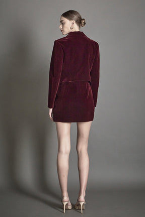 ENDLESS ROSE - Velvet Jeweled Button Mini Skirt - SKIRTS available at Objectrare