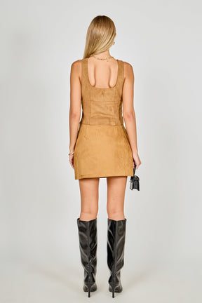 Suede Scoop neck Top