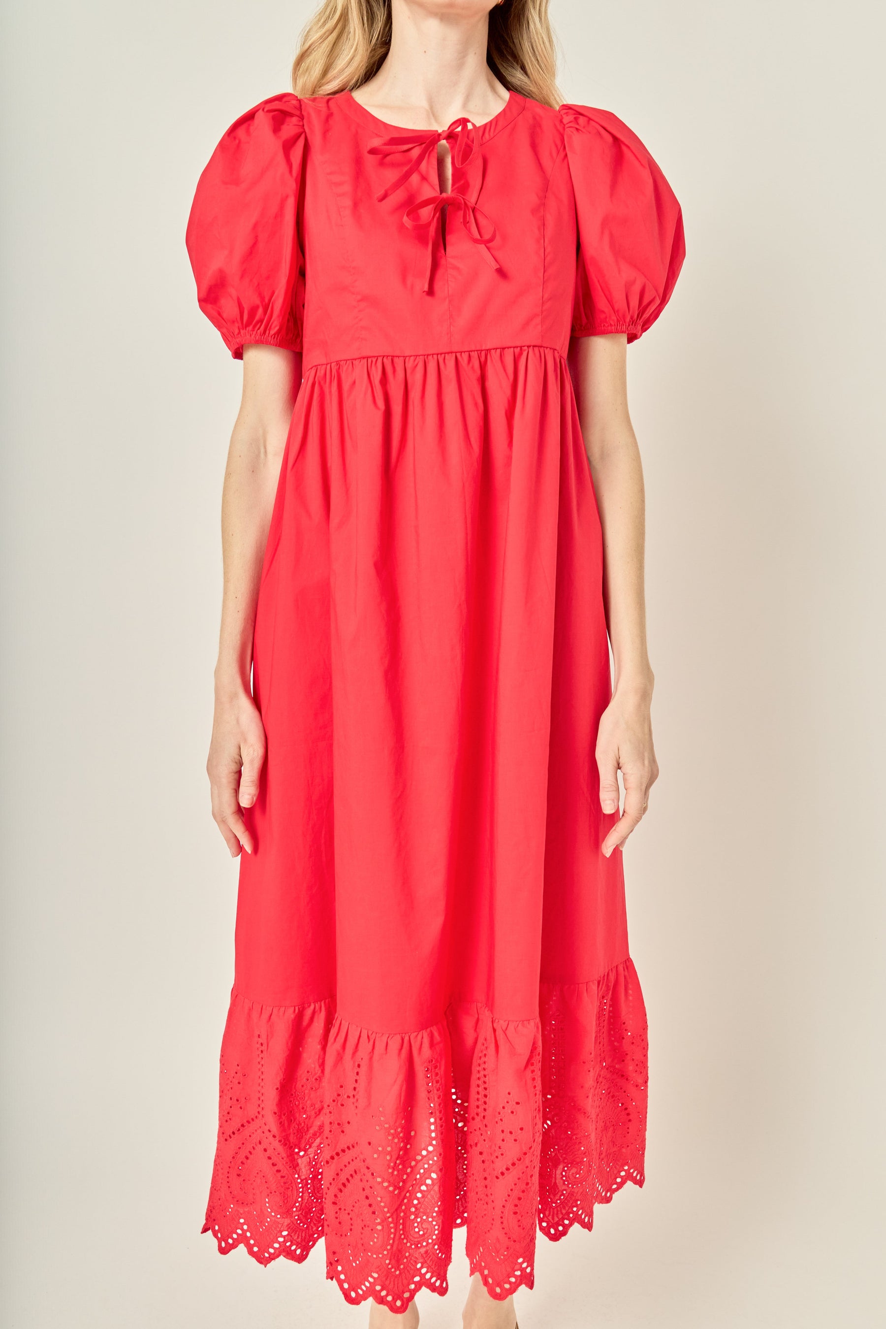 Cotton Eyelet Midi Dress
