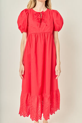 Cotton Eyelet Midi Dress