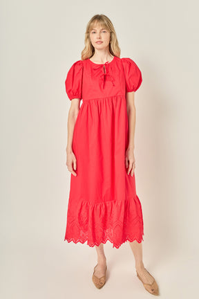 Cotton Eyelet Midi Dress