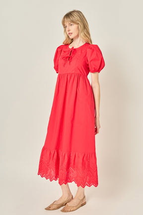 Cotton Eyelet Midi Dress