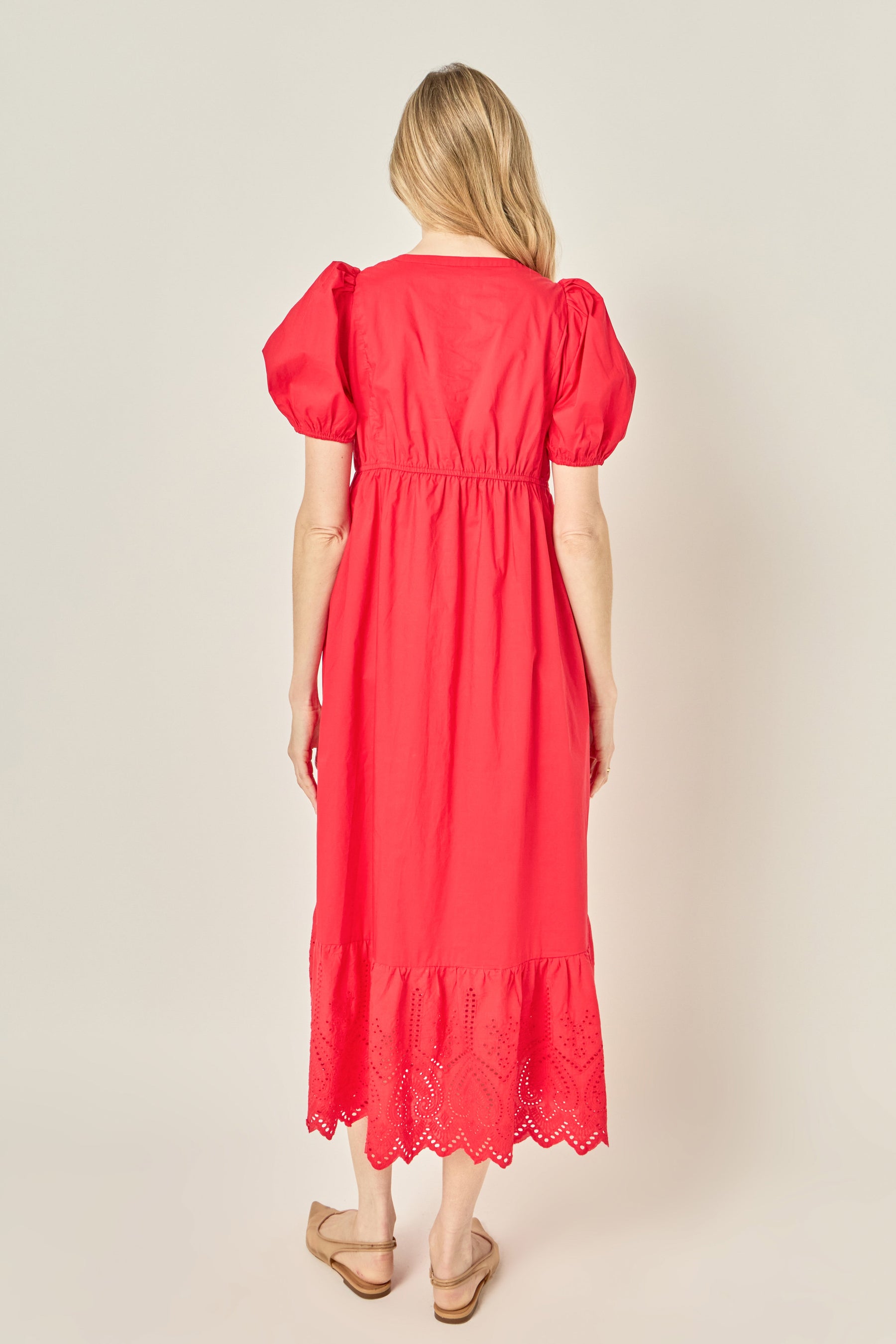 Cotton Eyelet Midi Dress