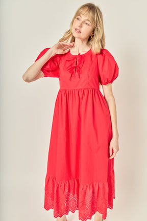 Cotton Eyelet Midi Dress