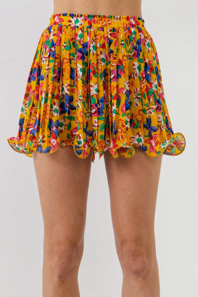 ENDLESS ROSE - Floral Pleated Mini Skirt - SKIRTS available at Objectrare