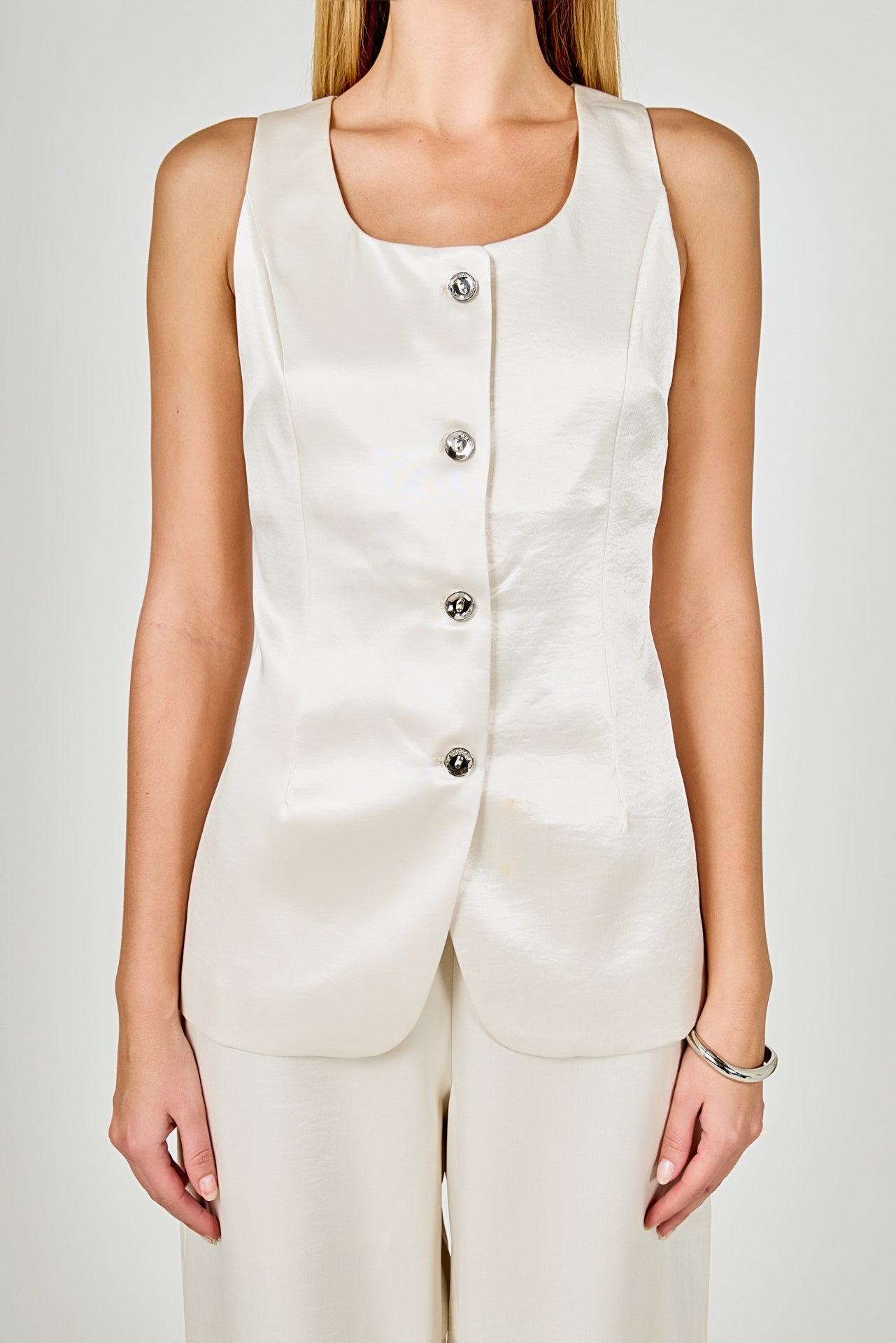 ENDLESS ROSE - Satin Velvet Scoop Neck Top - TOPS available at Objectrare