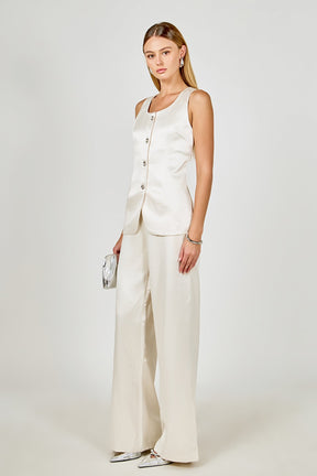 ENDLESS ROSE - Satin Velvet Scoop Neck Top - TOPS available at Objectrare