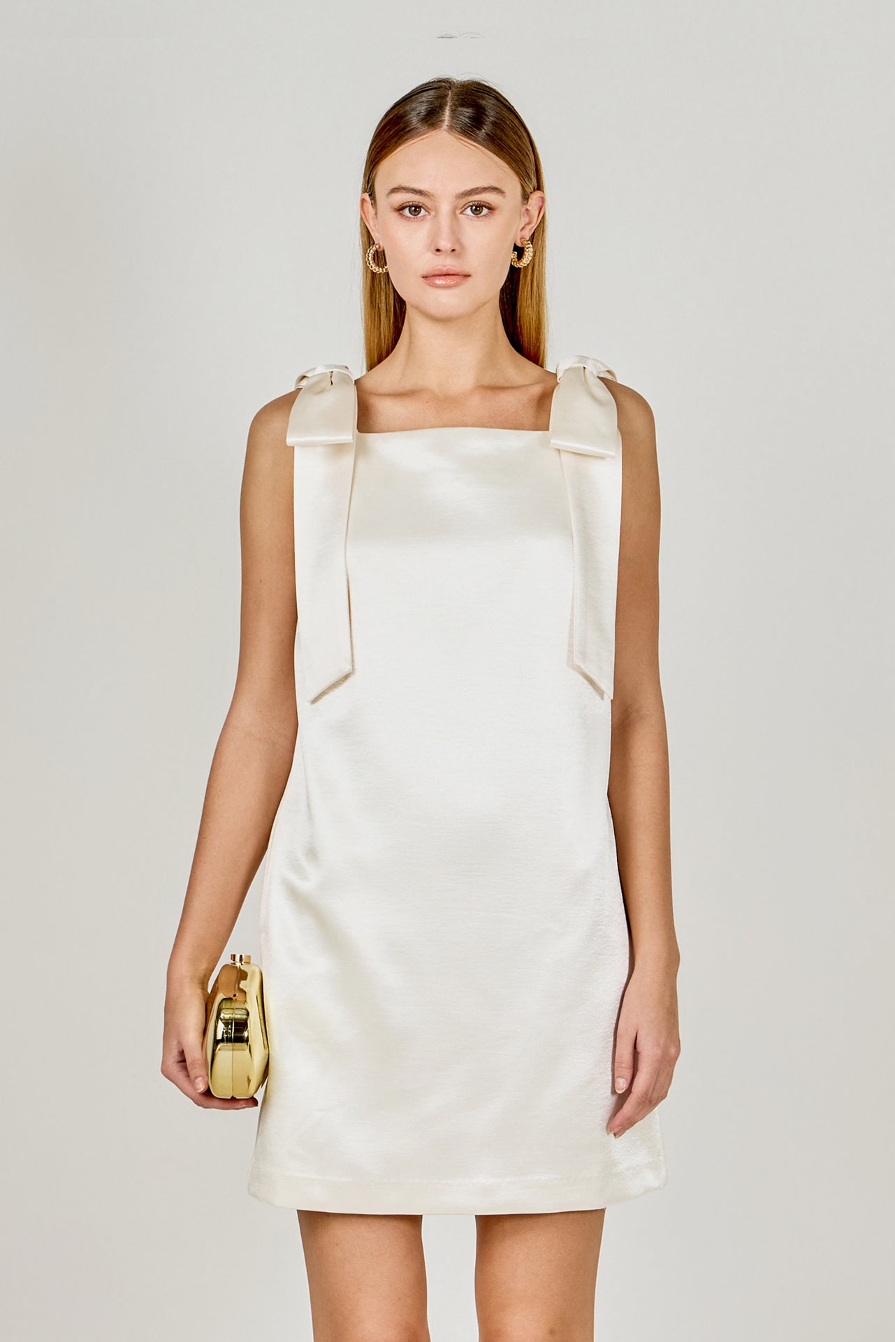 ENDLESS ROSE - Velvet Satin Bow Mini Dress - DRESSES available at Objectrare