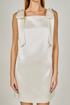 ENDLESS ROSE - Velvet Satin Bow Mini Dress - DRESSES available at Objectrare