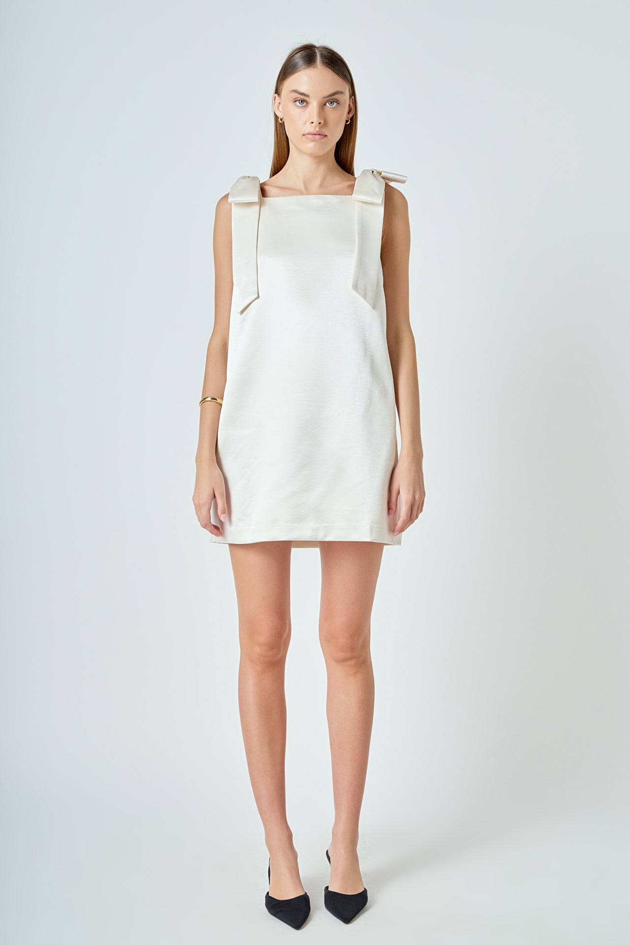 ENDLESS ROSE - Velvet Satin Bow Mini Dress - DRESSES available at Objectrare