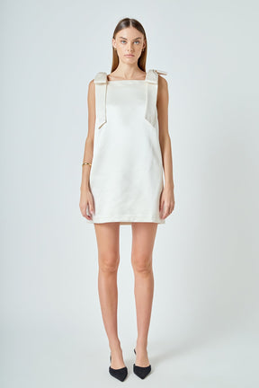 ENDLESS ROSE - Velvet Satin Bow Mini Dress - DRESSES available at Objectrare