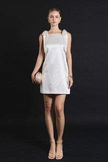 ENDLESS ROSE - Velvet Satin Bow Mini Dress - DRESSES available at Objectrare