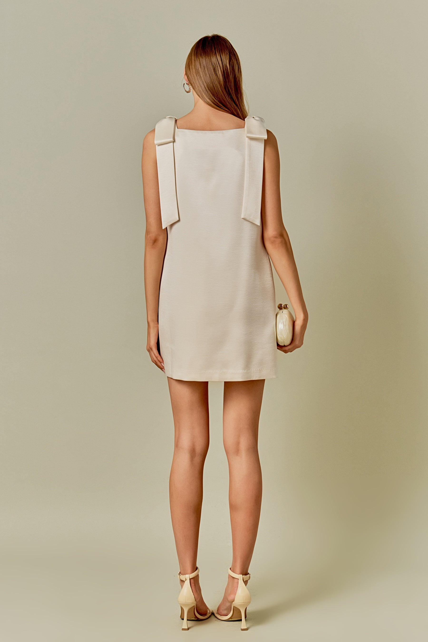 ENDLESS ROSE - Velvet Satin Bow Mini Dress - DRESSES available at Objectrare
