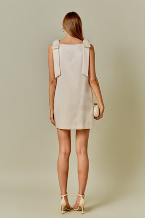 ENDLESS ROSE - Velvet Satin Bow Mini Dress - DRESSES available at Objectrare