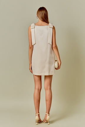 ENDLESS ROSE - Velvet Satin Bow Mini Dress - DRESSES available at Objectrare