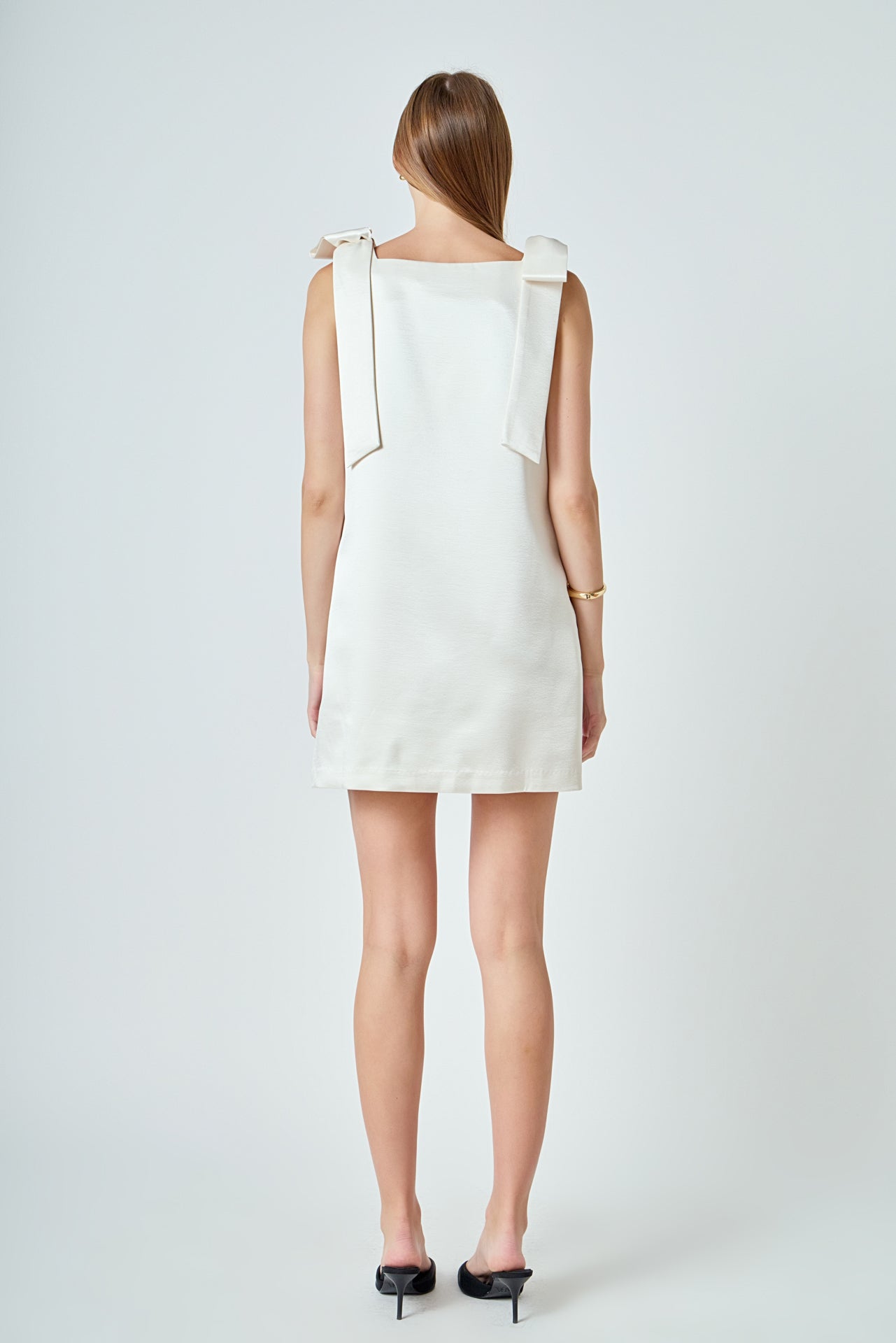 ENDLESS ROSE - Velvet Satin Bow Mini Dress - DRESSES available at Objectrare