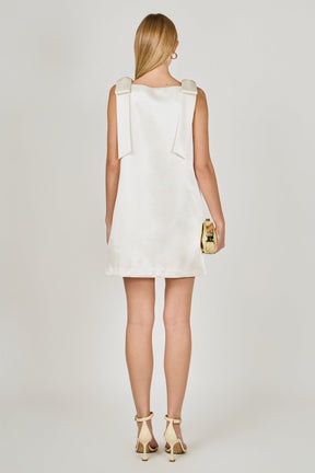 ENDLESS ROSE - Velvet Satin Bow Mini Dress - DRESSES available at Objectrare