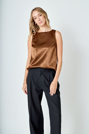 ENDLESS ROSE - Satin Velvet Square Neck Long Top - TOPS available at Objectrare