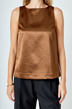 ENDLESS ROSE - Satin Velvet Square Neck Long Top - TOPS available at Objectrare