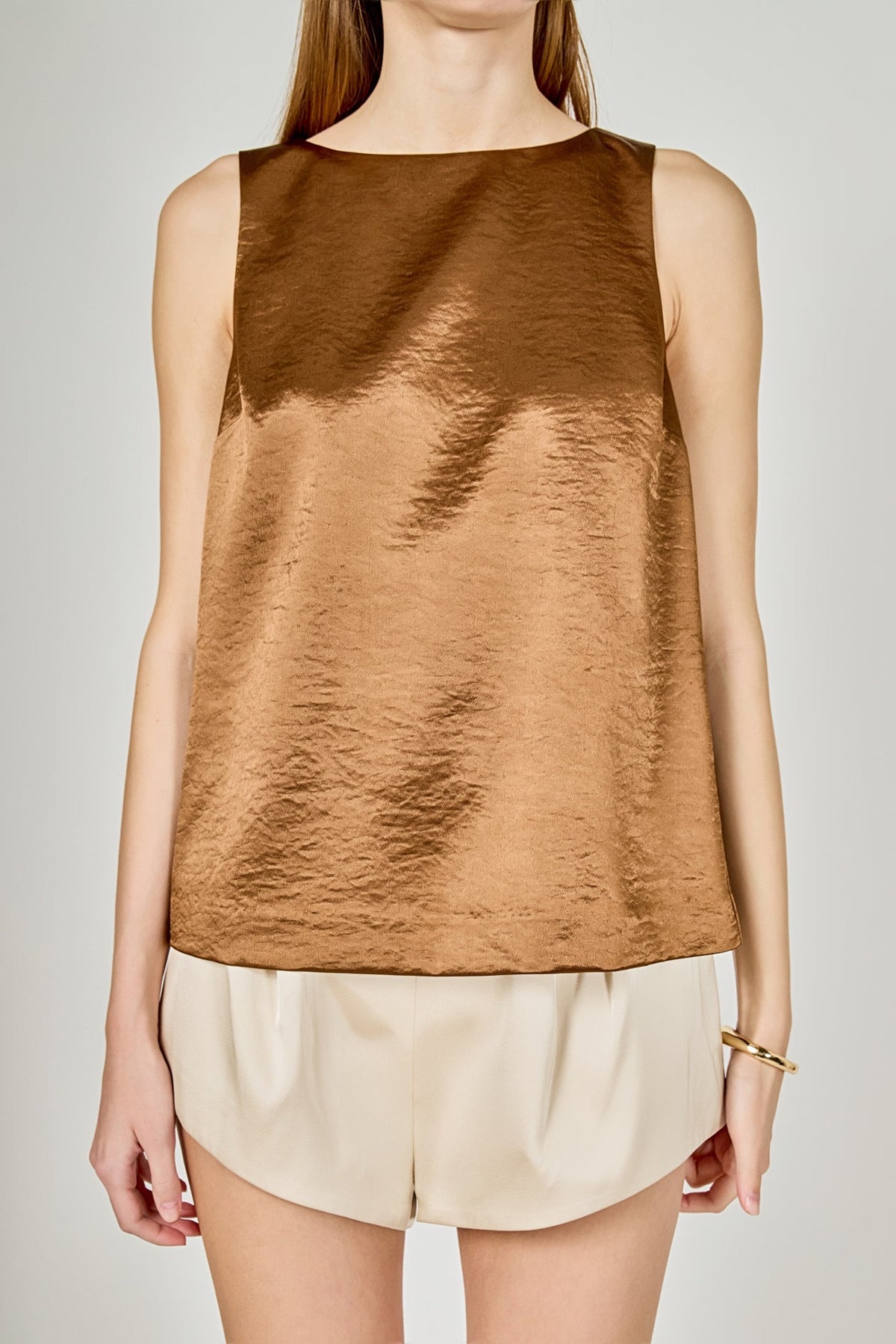 ENDLESS ROSE - Satin Velvet Square Neck Long Top - TOPS available at Objectrare