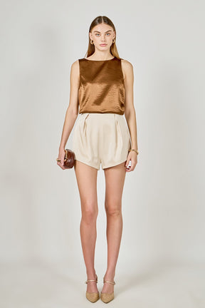 ENDLESS ROSE - Satin Velvet Square Neck Long Top - TOPS available at Objectrare