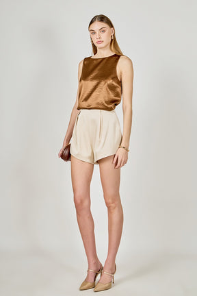 ENDLESS ROSE - Satin Velvet Square Neck Long Top - TOPS available at Objectrare