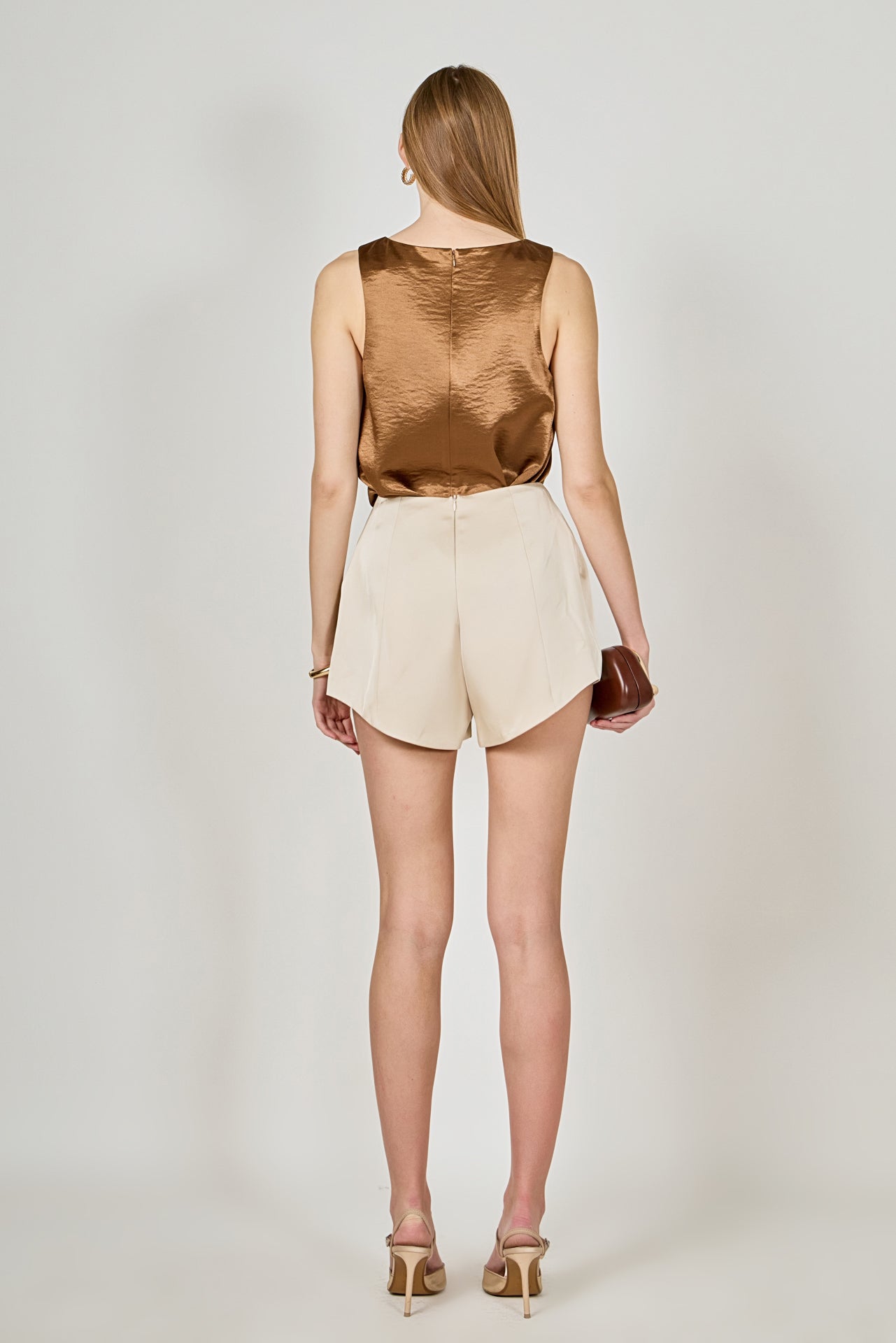 ENDLESS ROSE - Satin Velvet Square Neck Long Top - TOPS available at Objectrare