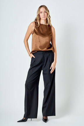 ENDLESS ROSE - Satin Velvet Square Neck Long Top - TOPS available at Objectrare