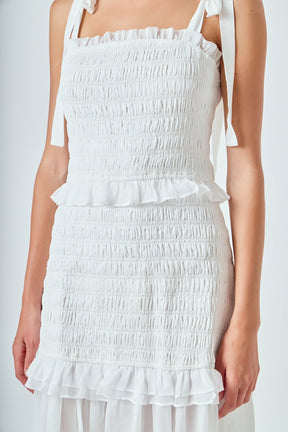 ENDLESS ROSE - Smocked Drop Waist Combination Maxi - DRESSES available at Objectrare