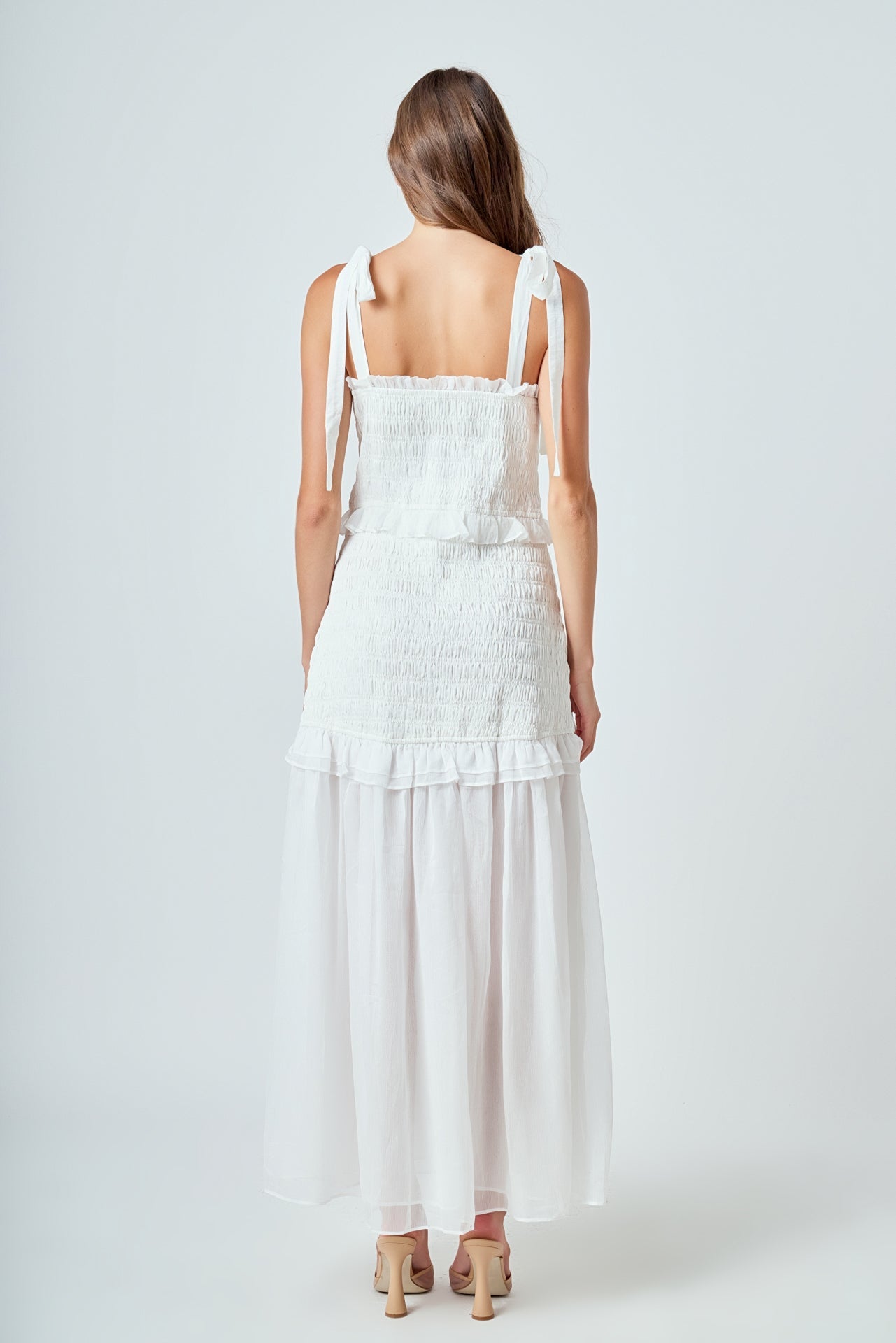 ENDLESS ROSE - Smocked Drop Waist Combination Maxi - DRESSES available at Objectrare