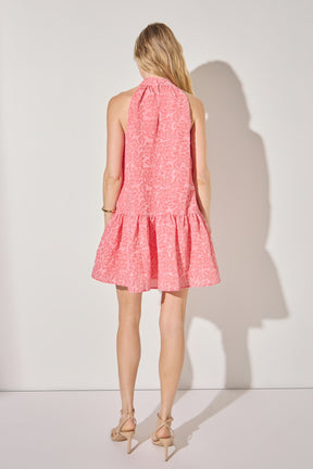 LA'VEN - Jacquard Mock Neck Mini Dress - DRESSES available at Objectrare