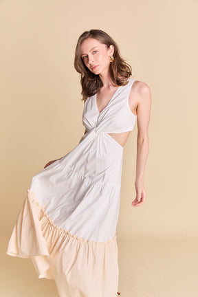 LA'VEN - Twist Cut Out Color Block Maxi - DRESSES available at Objectrare