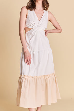 LA'VEN - Twist Cut Out Color Block Maxi - DRESSES available at Objectrare