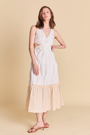 LA'VEN - Twist Cut Out Color Block Maxi - DRESSES available at Objectrare