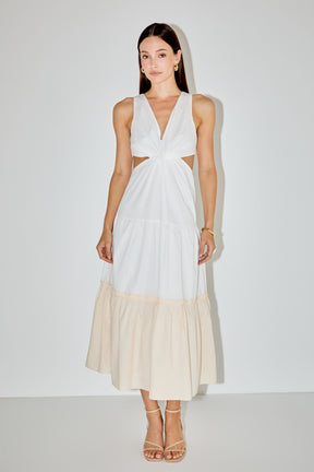 LA'VEN - Twist Cut Out Color Block Maxi - DRESSES available at Objectrare