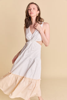 LA'VEN - Twist Cut Out Color Block Maxi - DRESSES available at Objectrare