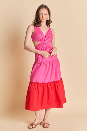 LA'VEN - Twist Cut Out Color Block Maxi - DRESSES available at Objectrare