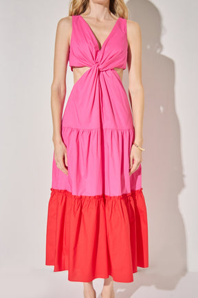 LA'VEN - Twist Cut Out Color Block Maxi - DRESSES available at Objectrare