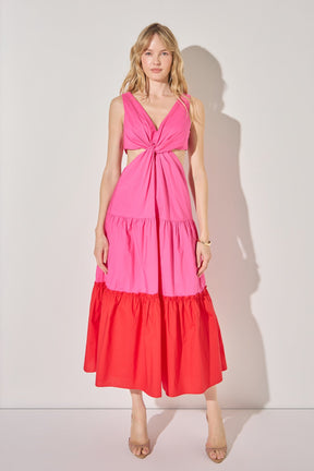 LA'VEN - Twist Cut Out Color Block Maxi - DRESSES available at Objectrare