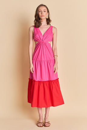 LA'VEN - Twist Cut Out Color Block Maxi - DRESSES available at Objectrare