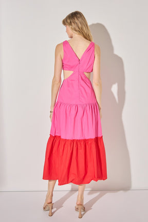 LA'VEN - Twist Cut Out Color Block Maxi - DRESSES available at Objectrare