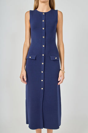 ENDLESS ROSE - Knit Sleeveless Midi Dress - DRESSES available at Objectrare
