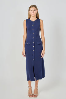 ENDLESS ROSE - Knit Sleeveless Midi Dress - DRESSES available at Objectrare