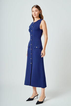 ENDLESS ROSE - Knit Sleeveless Midi Dress - DRESSES available at Objectrare