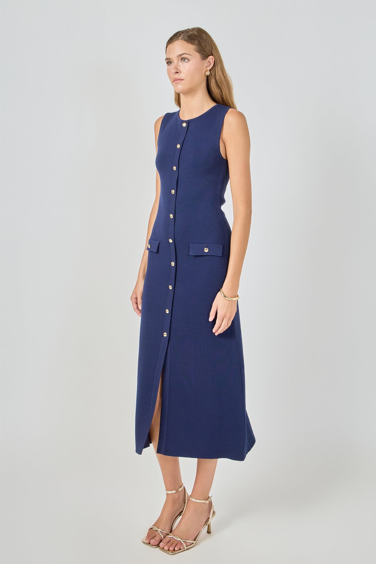 ENDLESS ROSE - Knit Sleeveless Midi Dress - DRESSES available at Objectrare