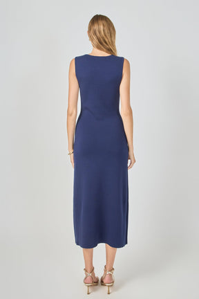 ENDLESS ROSE - Knit Sleeveless Midi Dress - DRESSES available at Objectrare