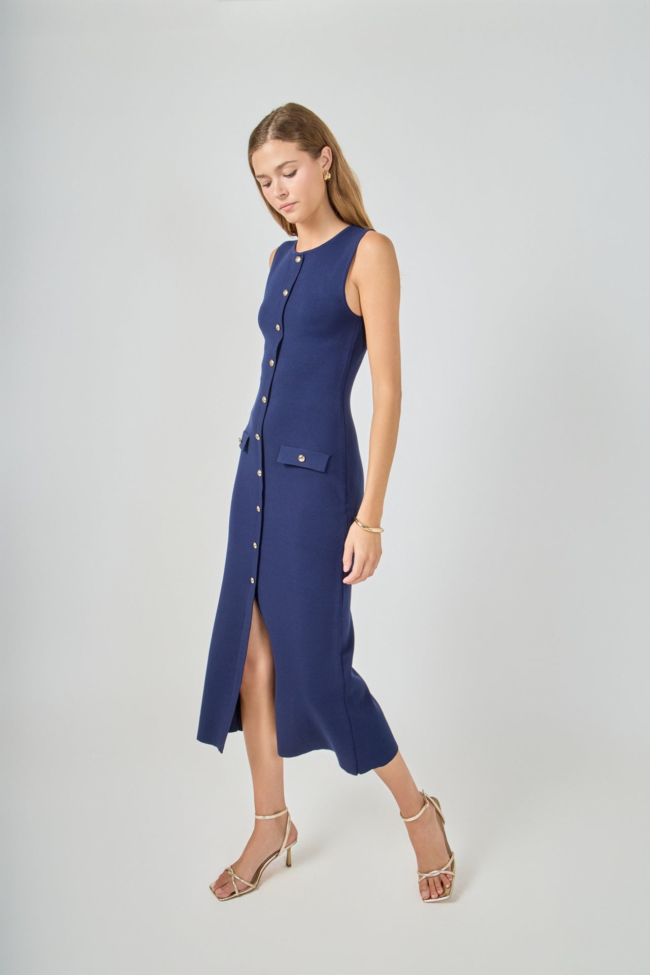 ENDLESS ROSE - Knit Sleeveless Midi Dress - DRESSES available at Objectrare